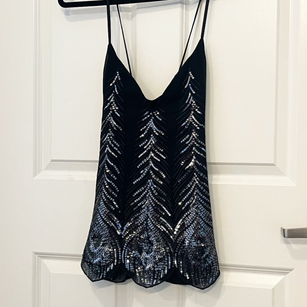 Low cut sequin spaghetti strap, X back - Express - Perfect for NYE or night out!